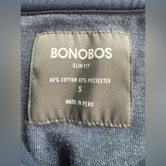 Bonobos Navy Quarter-Zip Pullover Sweatshirt | Slim Fit | Size Small - Picture 3 of 10